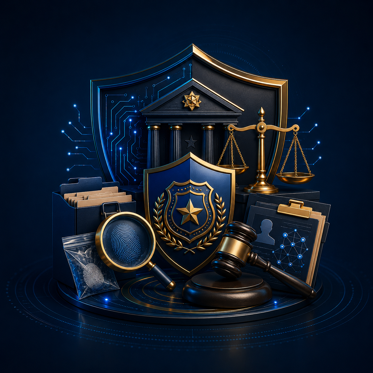 Legal and law enforcement support visual